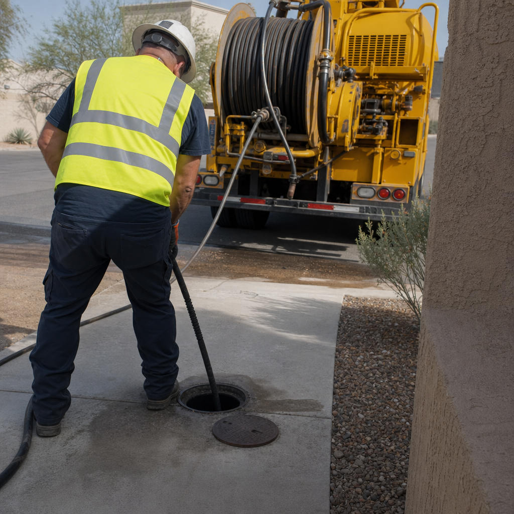 Hydro jetting mainline cleaning Mesa AZ