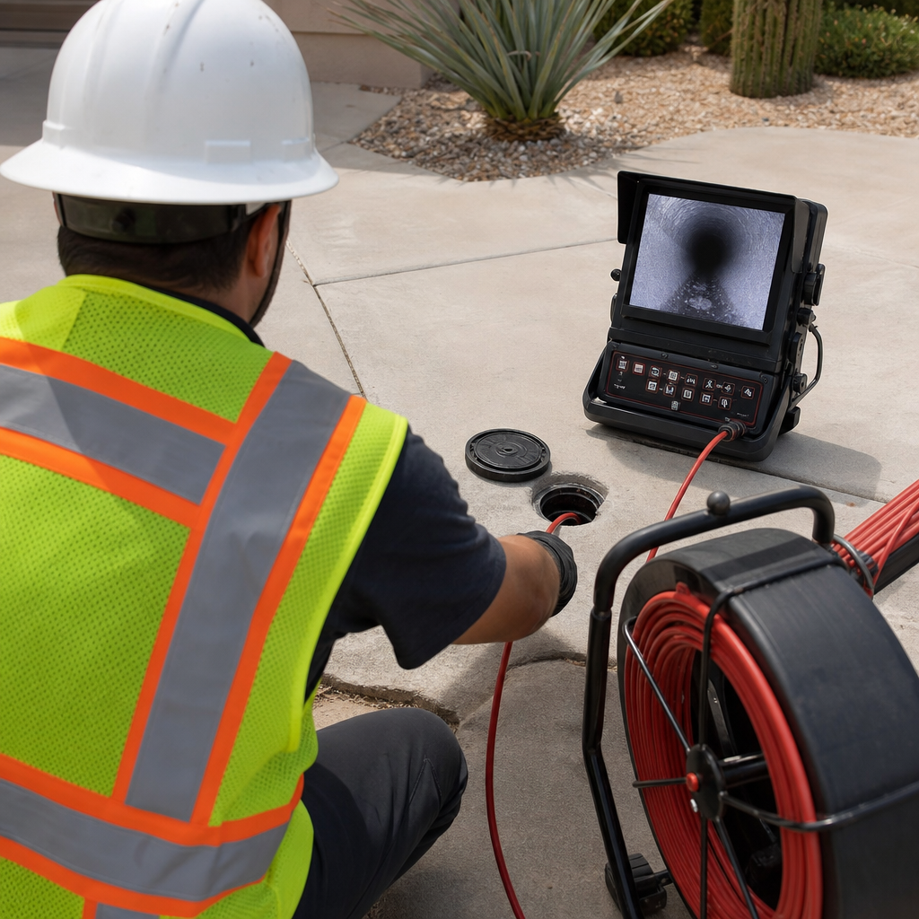 Sewer camera scope diagnosis technician Mesa AZ